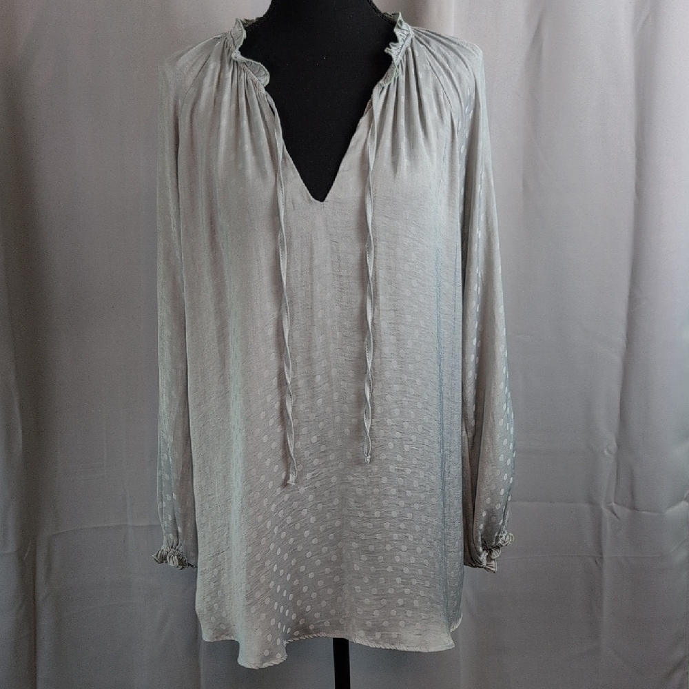 Show Me Your MuMu Silver Blouse with Polka Dots‎